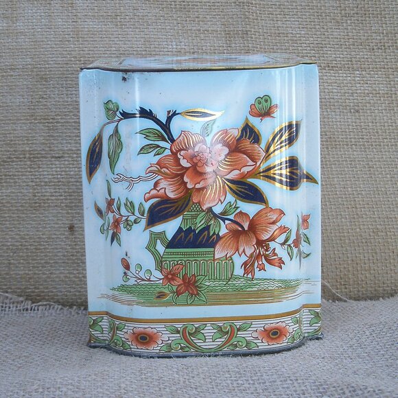 Vintage Daher Oriental Flowers Hinged Biscuit Tin - Picture 1 of 16